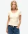 Essential Buttondown top met Korte Mouwen Crème