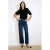 LOLALIZA high waist wide leg jeans dark blue denim