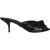 Dolce & Gabbana Zwarte Leren Hakken Slides Sandalen Schoenen
