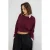 TRENDYOLMİLLA Dames Paars Effen Lang Regular fit Sweatshirts