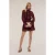 Motivi Voile Chemisier Dress With Flounces Burgundy
