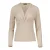 Gebreide, gemêleerde beige top met V-hals