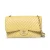 Chanel Jumbo kleptas van lamsleer met chevronpatroon, geel