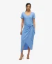 Superdry Vrouwen Midi-wikkeljurk van Slubstof Blauw