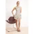 TRENDYOLMİLLA Dames Ecru Stippen Kort / Mini Kort Casual Skater Jurken