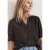 Street One Dames Blouse met korte mouwen, split in de hals en elastische zoom in Bruin