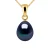 Hanger Zoetwater Pearl 8-9mm Black Pear 18K Yellow Gold Geleverd met ketting