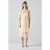 LK Bennett Maddie Pintuck Midi Dress Ecru
