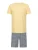 Mey Pyjama kort ‘Lemon Weave’  geel / grijs / offwhite