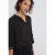 Street One Dames Blouse met gespleten hals en tape in Zwart