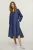 Indigo midi jurk met zijsplitten
