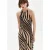 Mango halterjurk met zebraprint en open rug