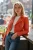 Dames oranje cropped Brando leren bikerjack – Durban
