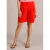 Yest regular waist casual short met linnen rood