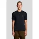 Lyle & Scott regular polo fijn gebreid donkerblauw