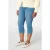 MS Mode high waist skinny fit capri jeans medium blue denim