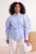Trendyol Curve Dames Blauw Effen Lang Getailleerd Grote maten Overhemden