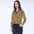 Satin Col-V Blouse en bladeren print
