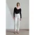 Hoge taille gestreepte geplooide flarebroek