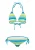 BECO the world of aquasports Bikini ‘Fresh Stripes’  crème / blauw / aqua / lichtgroen