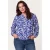 Miss Etam Plus top met print – blauw