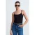 Slim-fit Mouwloze Blouse met Vierkante Hals