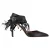 Valentino Garavani Fringed Enkelsandalen met Bandje in Zwart Leer