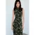 Mango midi jurk met print – grijsgroen