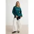 TRENDYOLMİLLA Dames Groen Dierenprint Lang Regular fit Sweatshirts