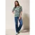 Cecil Dames Shirt met burn-out look in Groen|Wit