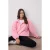 TRENDYOLMİLLA Dames Roze Effen Lang Regular fit Sweatshirts