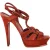 Saint Laurent Tribute Sandalen in Bordeaurood Suède