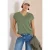 Cecil Dames Shirt met korte mouwen en V-hals in effen kleur in Groen