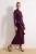 Paarse platte maxi-jurk voor dames, lange, casual/dagelijkse bodycon jurk met hijab.