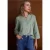 3/4-mouwige corduroyblouse met split in de hals