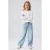 NAME IT KIDS wide leg jeans met hartjes light blue denim