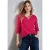 Street One Dames Shirt met ronde V-hals in Pink