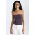 MANGO TEEN strapless top met glitters – aubergine