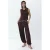 Mango top met kraaltjes en open rug – donkerbruin