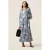 Oltre Long Patterned Cotton Shirtdress Light Blue