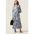 Oltre Long Patterned Cotton Shirtdress Light Blue