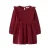 LIL’ ATELIER MINI fluwelen A-lijn midi jurk met ruches – rood