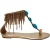 Jimmy Choo Fringed Chain Accent Platte Sandalen in Goud Leer