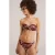 WE Fashion voorgevormde strapless bandeau bikinitop donkerrood/ecru