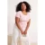 Trendyol Curve Dames Roze Gestreept Kort Getailleerd Grote maten T-shirts