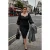 Trendyol Curve Dames Zwart Effen Midi Lang Stijlvol/Avond Bodycon Grote maten Jurk