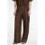 comma wide leg high waist casual broek donkerbruin