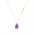 Luxeketting, metaallegering adak en natuurlijke amethist, 18K vergulde afwerking