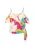 IZIA Top  cyaan blauw / geel / donkerroze / wit