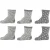 Apollo sokken – set van 6 grijs/wit